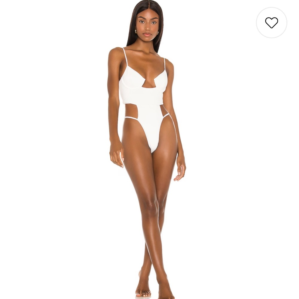 Michael Costello White One Piece Swimsuit